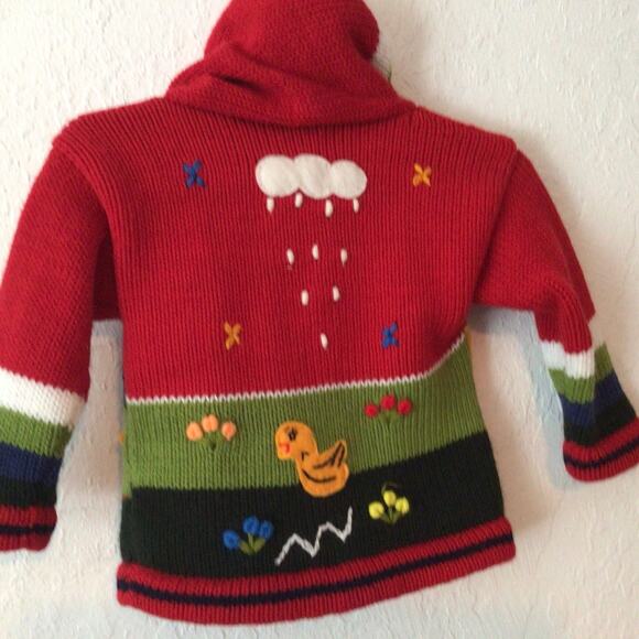 Handmade Peruvian Child Sweater Cardigan 2-3T - Picture 5 of 8